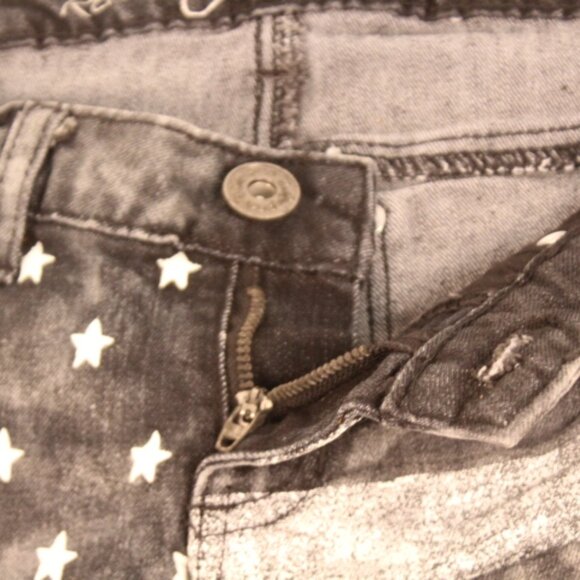 Vintage Revolution Grey/Black Flag Stretch Jeans - Picture 8 of 11